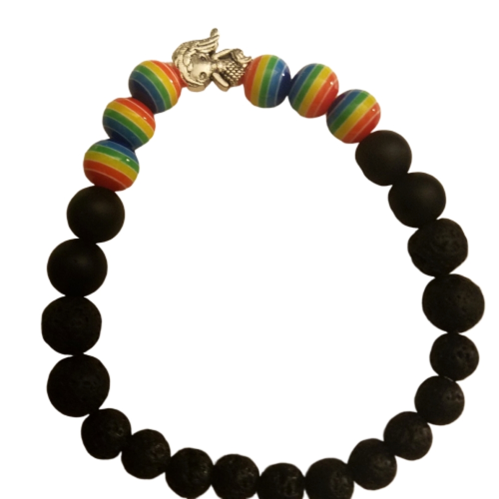 Rainbow Lava Stone Diffuser Bracelet